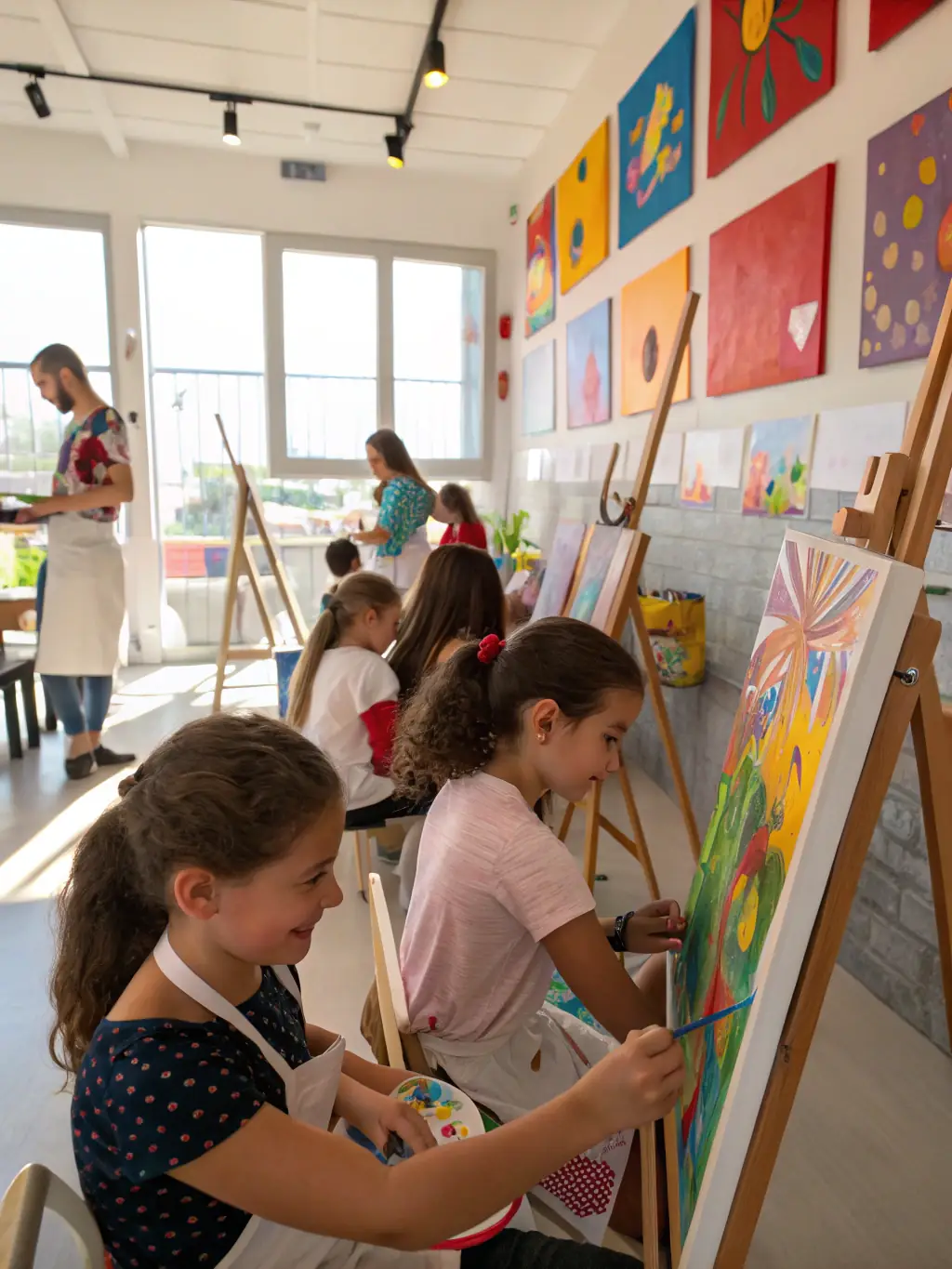 A dynamic image of a community art workshop facilitated by CHUKCHUKA, featuring participants of all ages creating artwork together, highlighting the organization's commitment to accessible art education.
